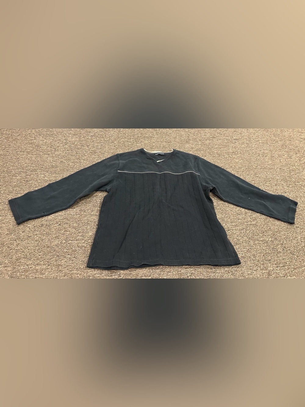 Fashion Union Men's L Casual Long Sleeve Ribbed V neck Top Preowned good